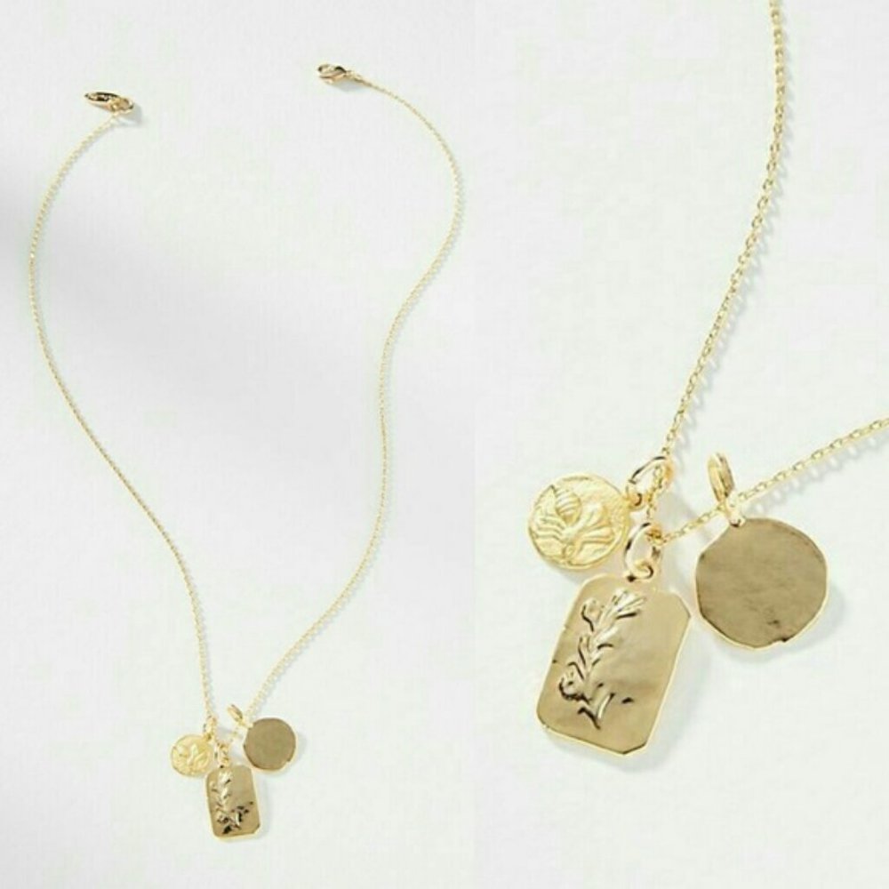 Anthropologie Postcard Charm Necklace by Serafina NWOT